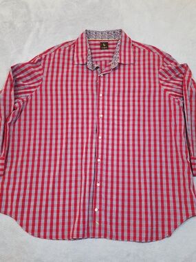 Men's Red Check Button-Down Shirt